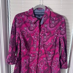 Tommy Hilfiger Pink Paisley Button Down Shirt (Size M)
